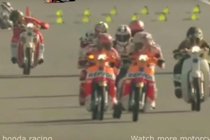 Marquez and Pedrosa Battle… On Scooters!